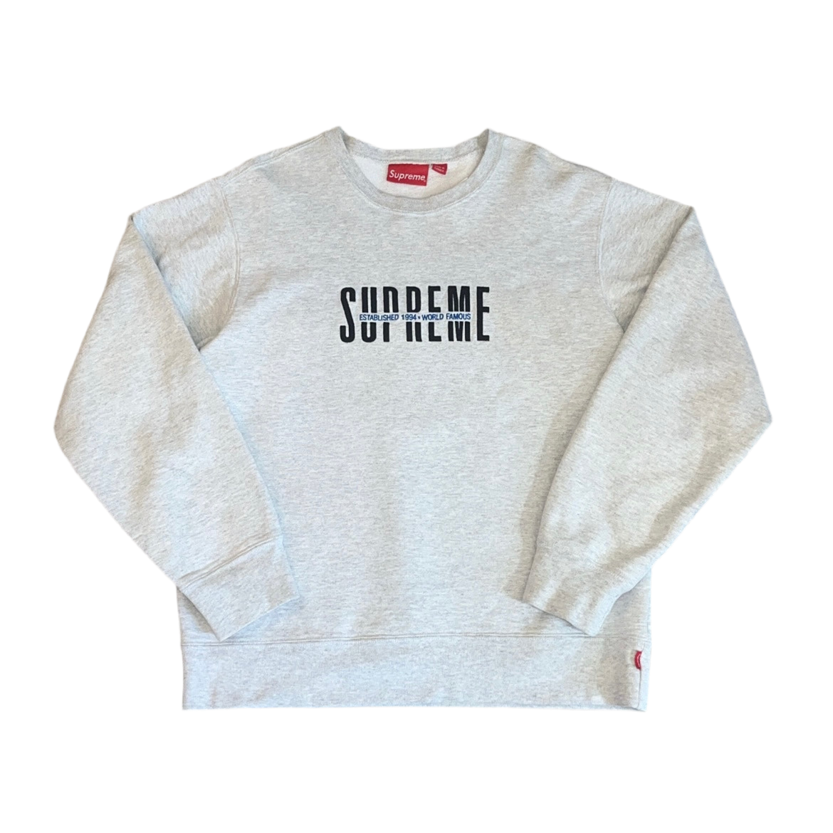 Supreme World Famous Crewneck 'Ash Grey' (M) [Gebraucht]