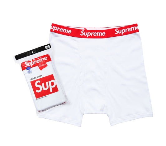 Supreme Hanes Boxer Briefs 'White' [4 Pack]