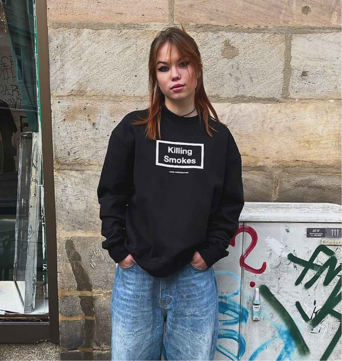 King Corporation Killing Smokes Crewneck 'Black'