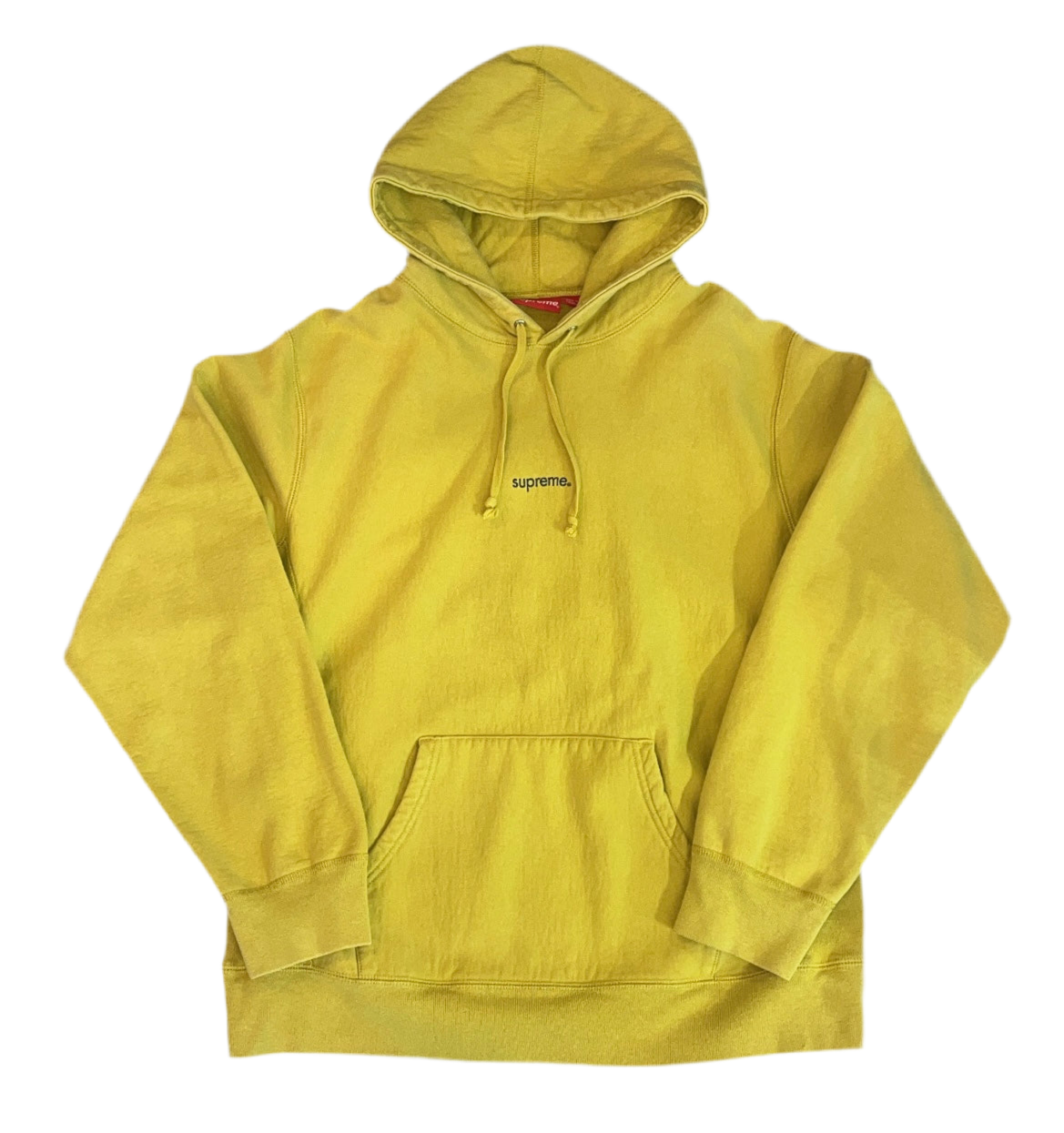 Supreme Trademark Hoodie 'Mustard' (XL) [Gebraucht]