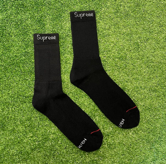 Supreme Hanes Crew Socks 'Black' [1 Paar]