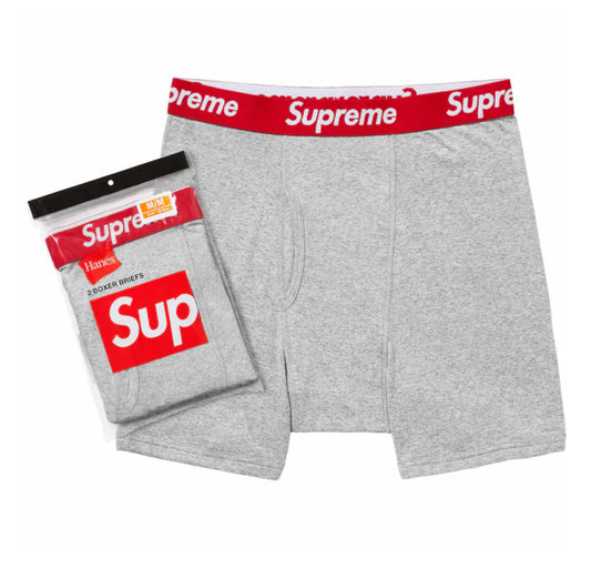Supreme Hanes Boxer Briefs (2 Pack) 'Heather Grey'
