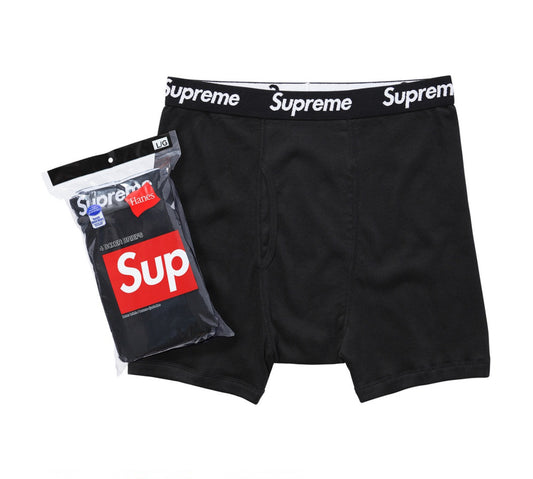 Supreme Hanes Boxer Briefs 'Black' [4 Pack]