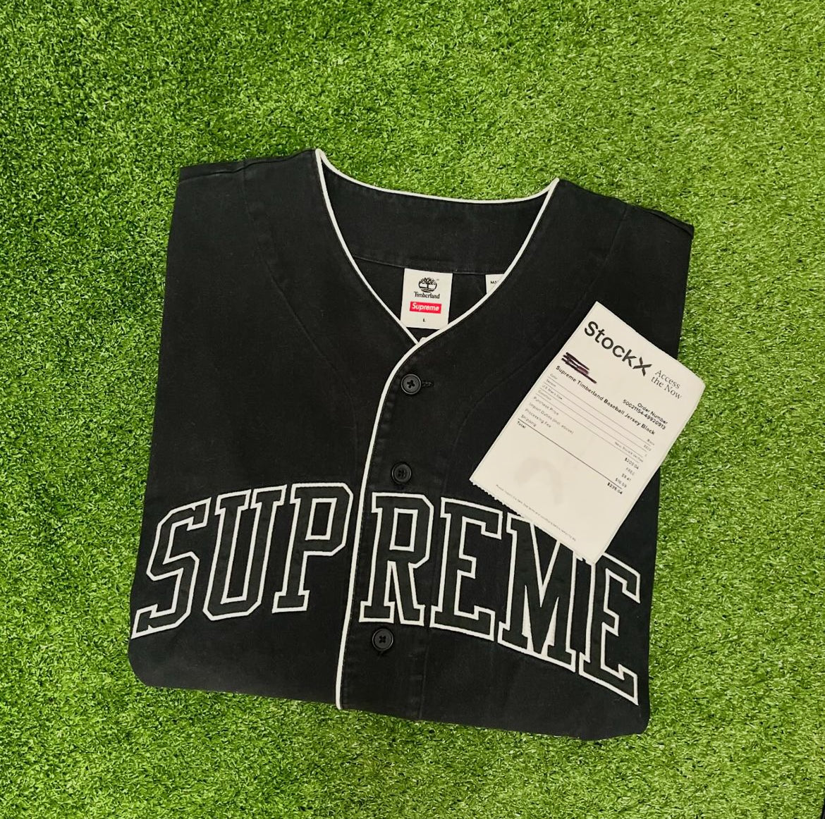 Supreme Timberland Baseball Jersey 'Black' (L) [Gebraucht]