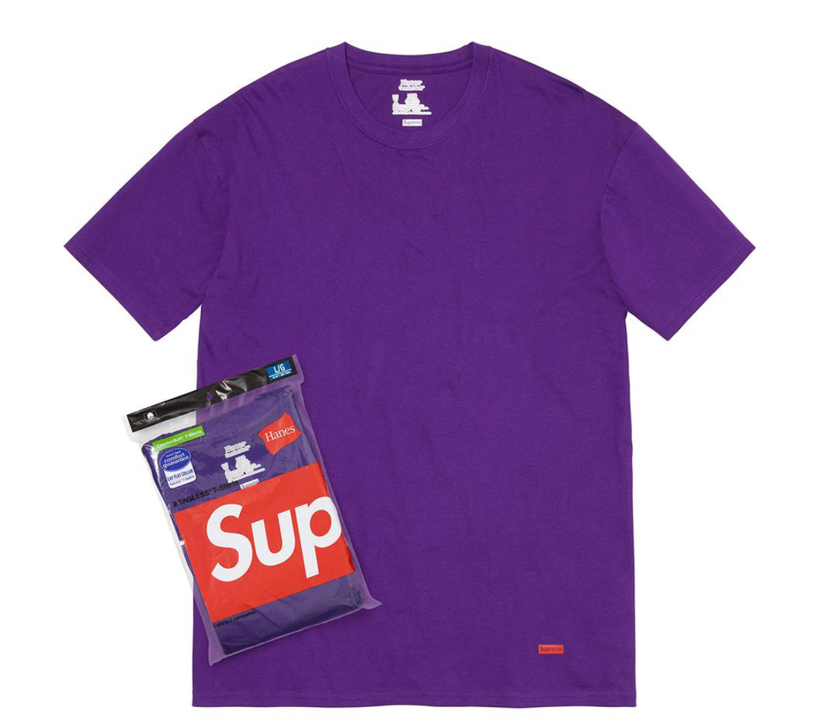 Supreme Hanes Tagless Tee Purple