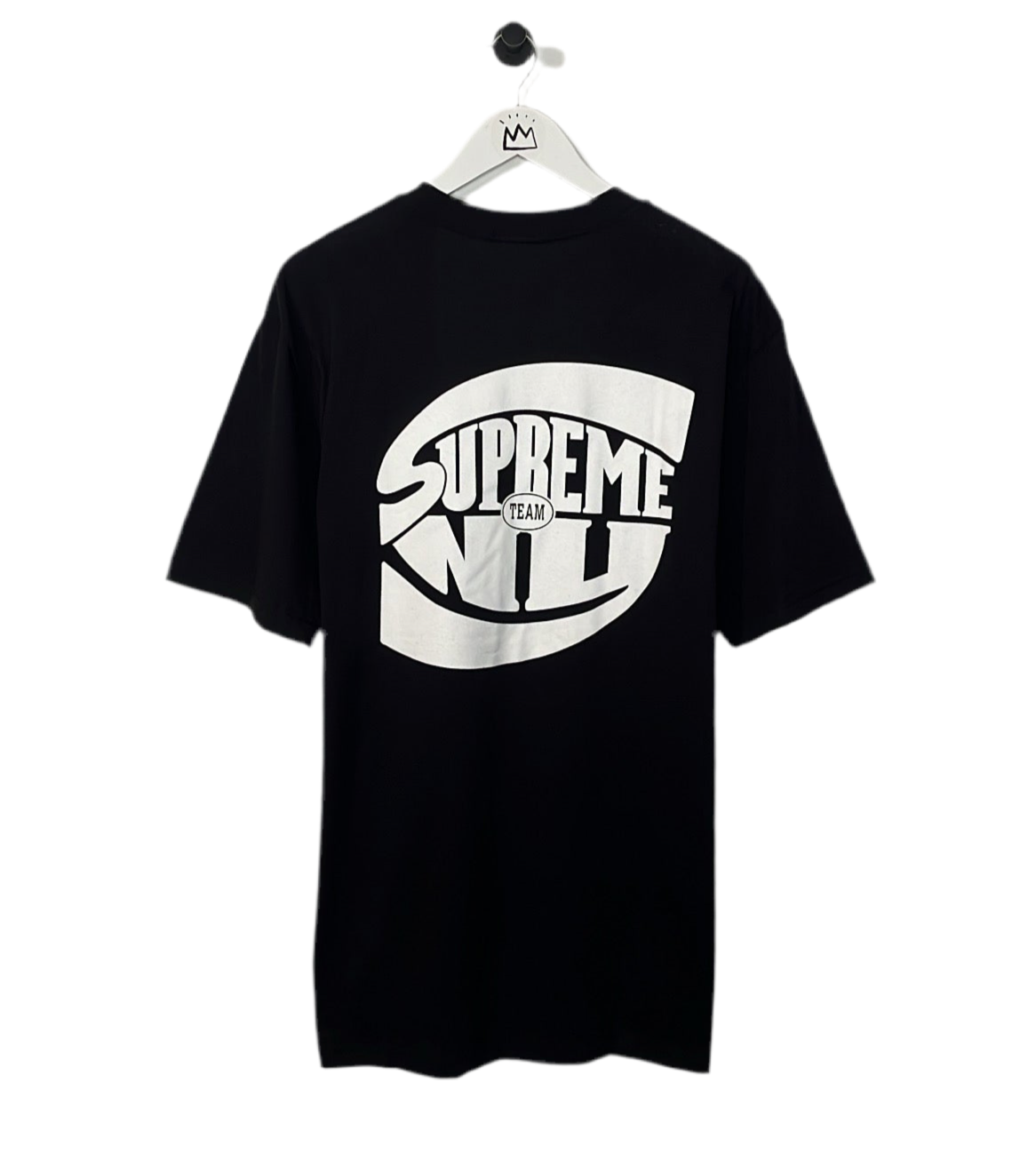 Schwarzes SUPREME T-Shirt mit Supreme Team NY 