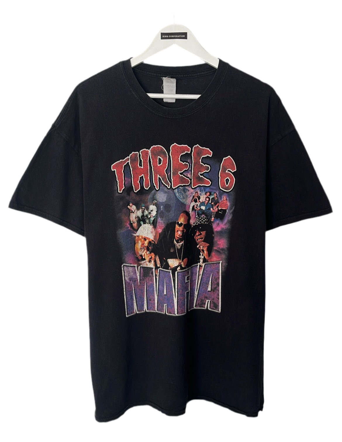Schwarzes T-Shirt mit Three 6 Mafia Print