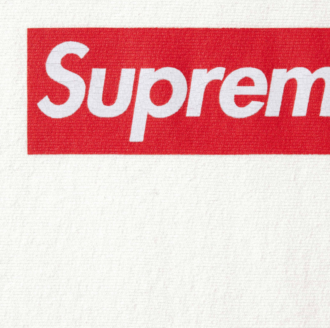 Close up Supreme Washed Box Logo Crewneck