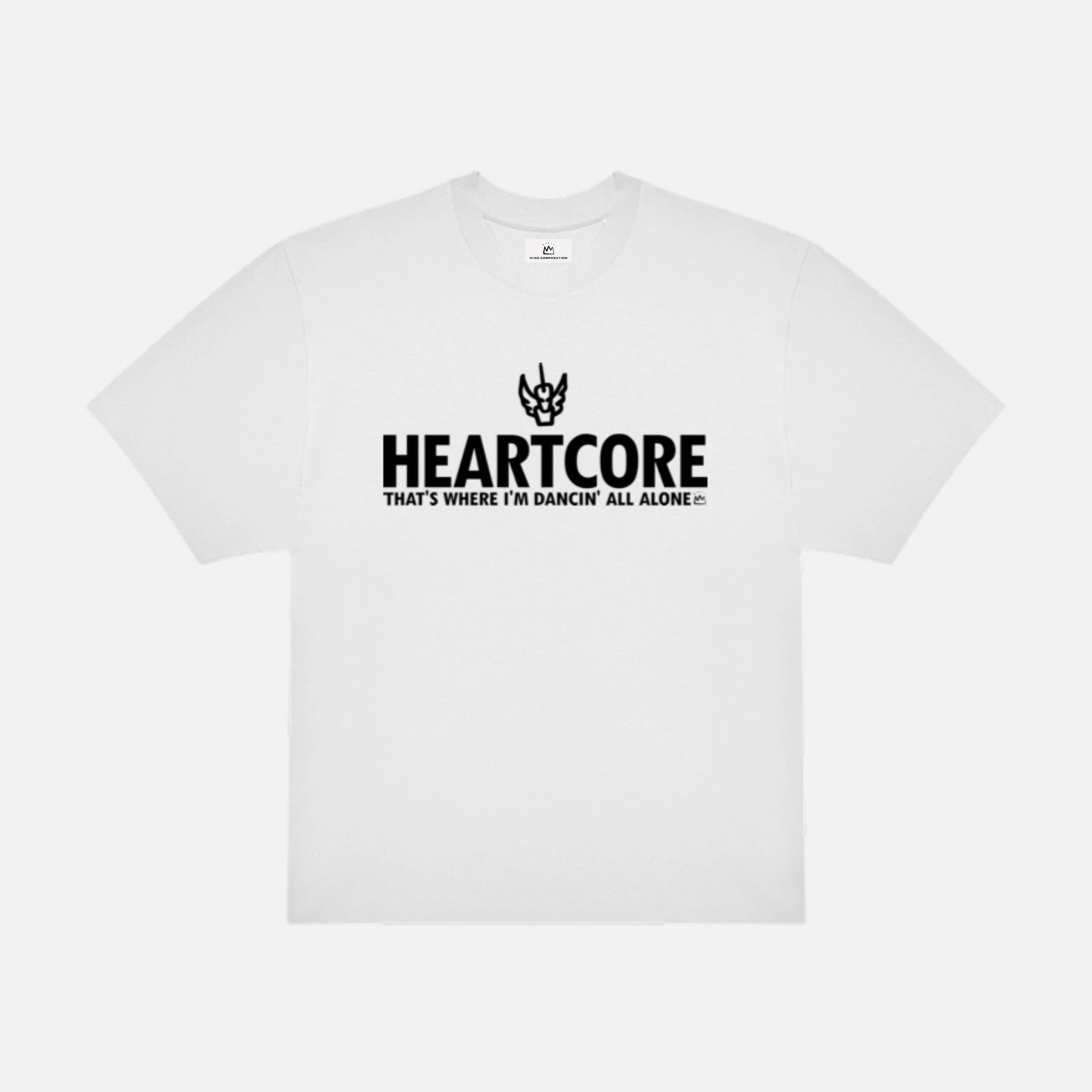 Heartcore Streetwear-Kollektion T-Shirt in weiß von King Corporation mit Dews Pegahorn