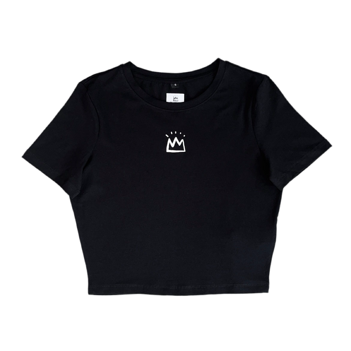 Schwarzes King Corporation cropped Top mit King Corporation Logo Print
