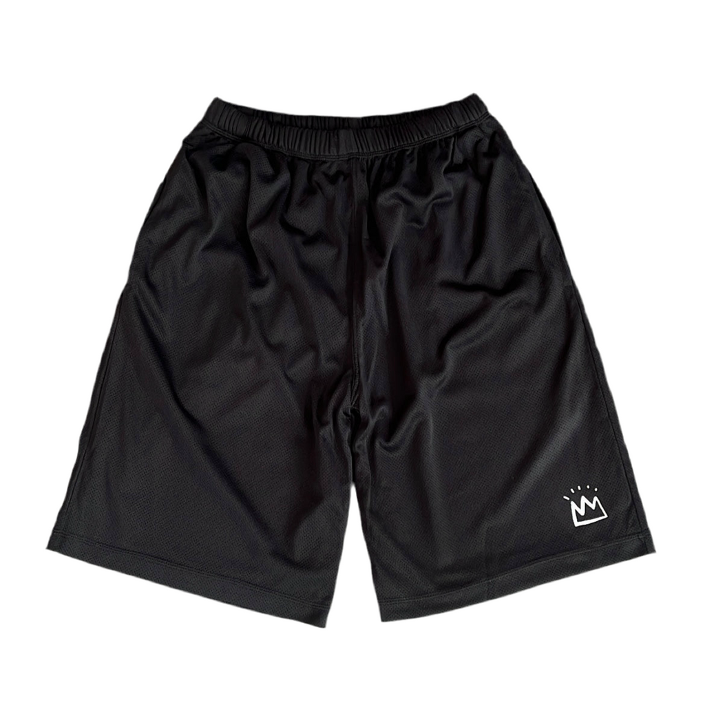 Schwarze King Corporation Shorts mit King Corporation Crown Logo Print