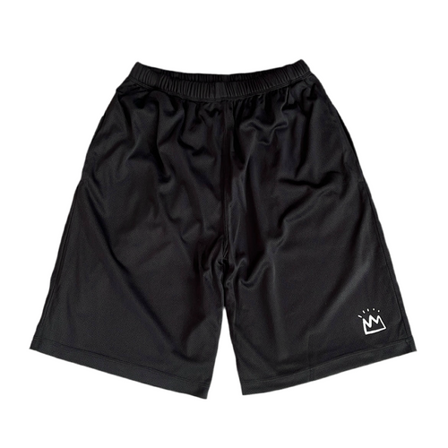 Schwarze King Corporation Shorts mit King Corporation Crown Logo Print