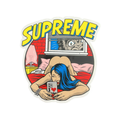 Supreme Bedroom Sticker mit gelber Schrift aus der Frühling Sommer Kollektion