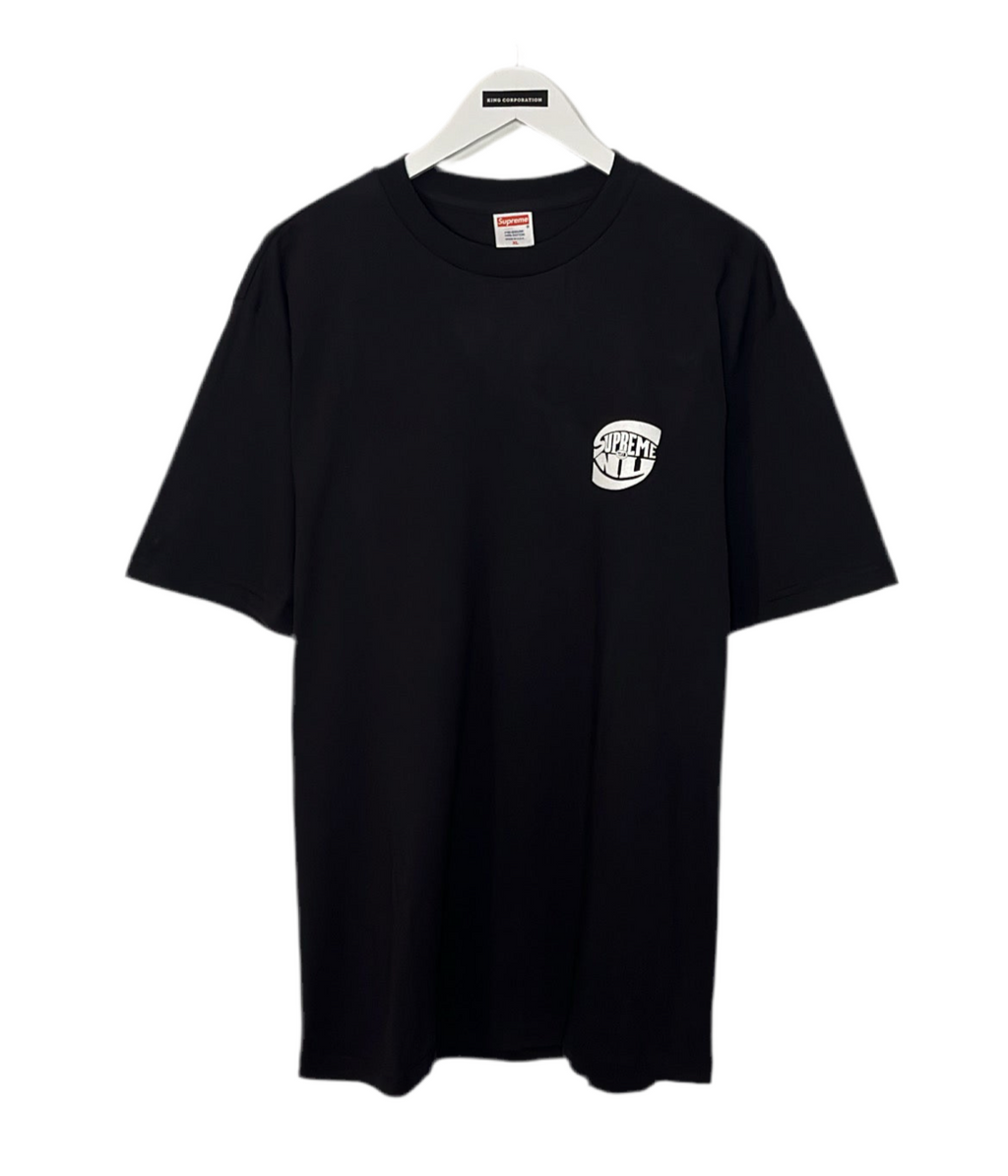Schwarzes SUPREME T-Shirt mit Supreme Team NY tiny Logo Print