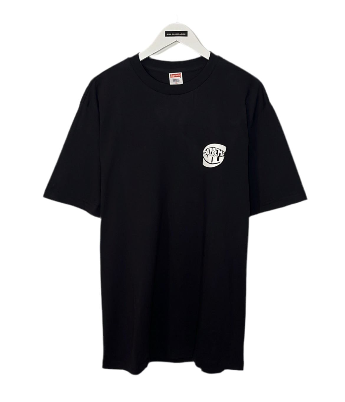 Schwarzes SUPREME T-Shirt mit Supreme Team NY tiny Logo Print