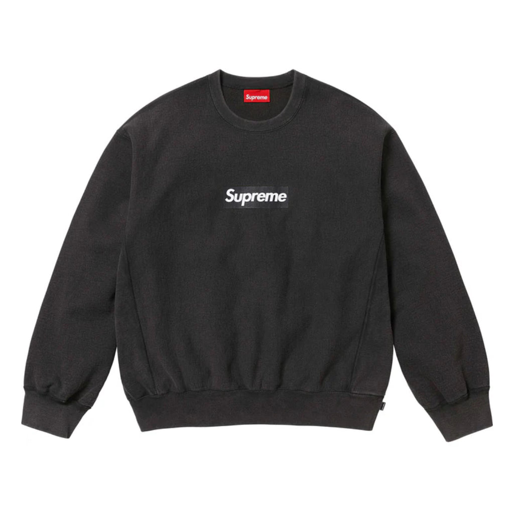Supreme Washed Box Logo Crewneck Schwarz SS25