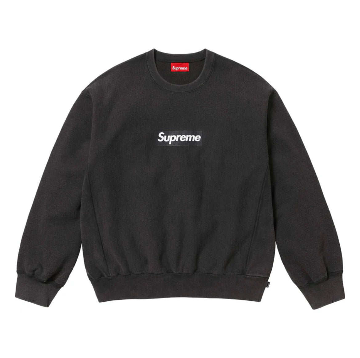 Supreme Washed Box Logo Crewneck Schwarz SS25
